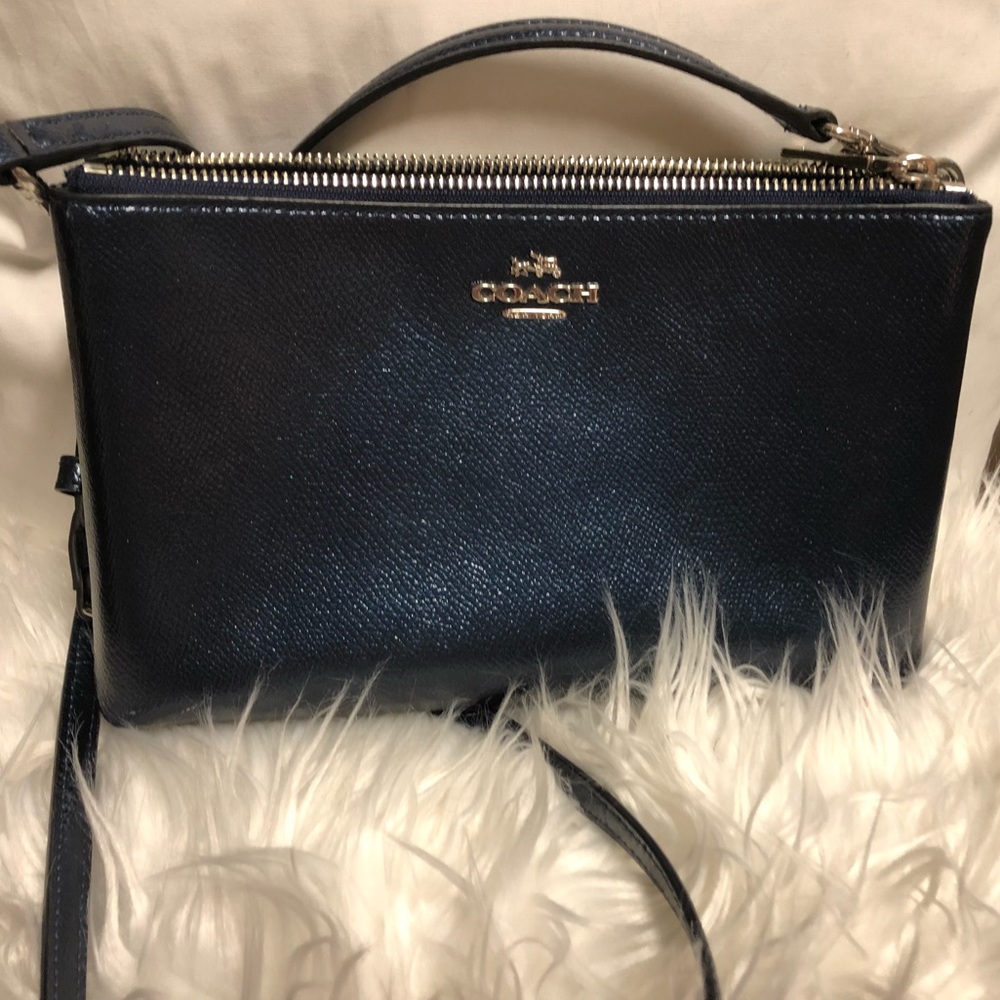 New Coach Crossbody Deep Metallic Navy